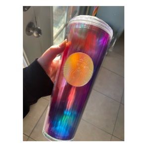 Rainbow iridescent dome Starbucks cup